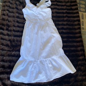 Vineyard Vines White Ruffled Sleeveless Dress